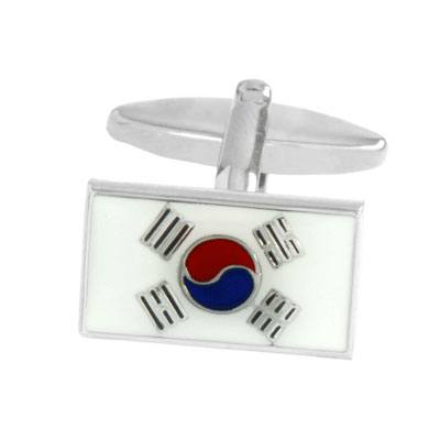 South Korea Sterling Silver Flag Cufflinks 