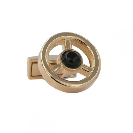 Rose Gold Onyx Steering Wheel Cufflinks