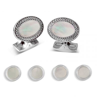 Oval Mother Of Pearl Dress Stud Set Oval Mother Of Pearl Dress Stud Set