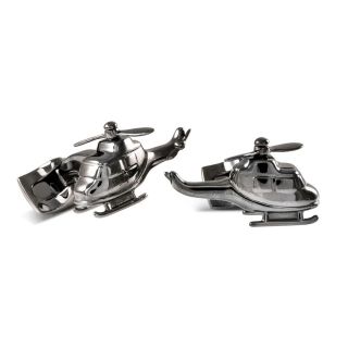 Dark Grey Rhodium Helicopter Cufflinks
