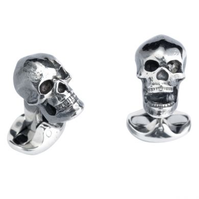 Sterling Jaw Skull Cuff Links