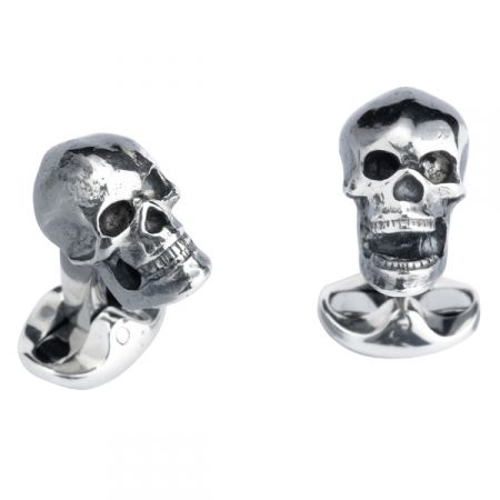 Sterling Jaw Skull Cuff Links