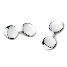 Sterling Silver Domed Oval Engravable Cufflinks