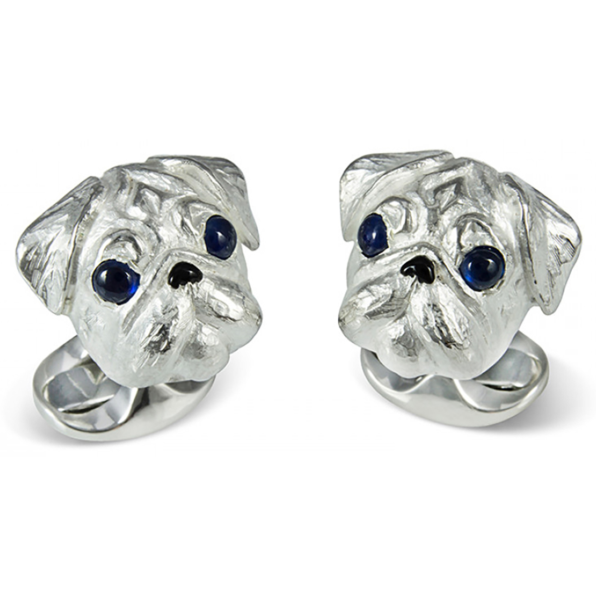 Silver Toned Pug Dog Cufflinks