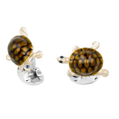 Sterling Silver Walking Tortoise Cufflinks