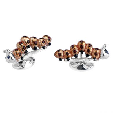 Sterling Caterpillar Cufflinks
