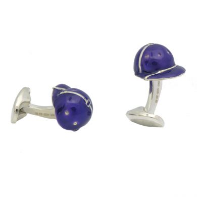 Sterling Polo Helmet Cufflinks