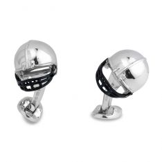 Sterling Silver American Football Helmet Cufflinks