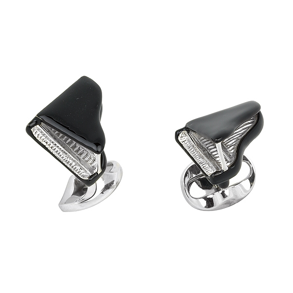 Select Gifts Cuff Links Black Piano Cufflinks~Music~Novelty Engraved Personalised Box