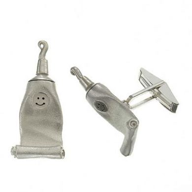Sterling Toothpaste Cufflinks