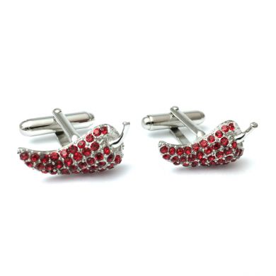 Blood Red Chili Crystal Cufflinks