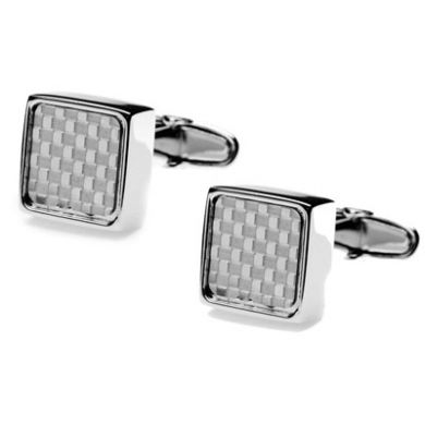Checkered Steel Cuff Link