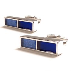 Two-Tone Blue Cuff Link