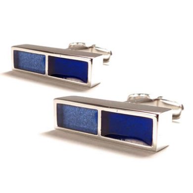 Two-Tone Blue Cuff Link