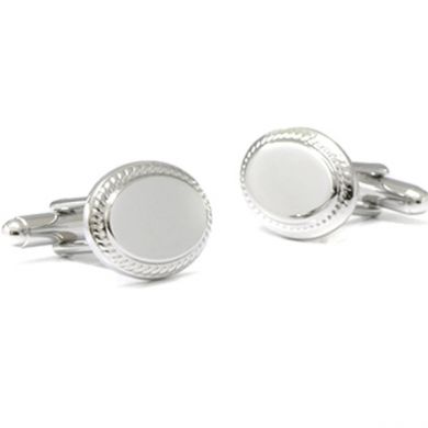 Oval Rope Border Engravable Cufflinks