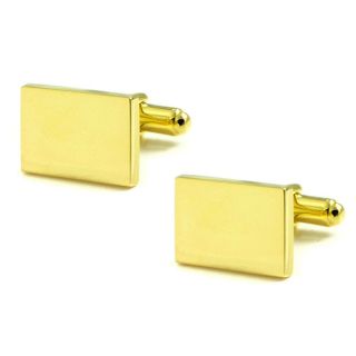 Gold Engravable Rectangular Cufflinks