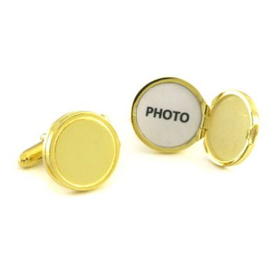 Gold Round Vermeil Locket Cufflinks