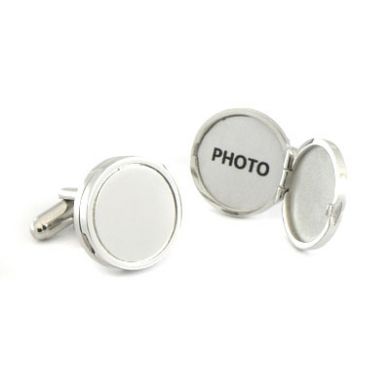 Round Sterling Silver Locket Cufflinks