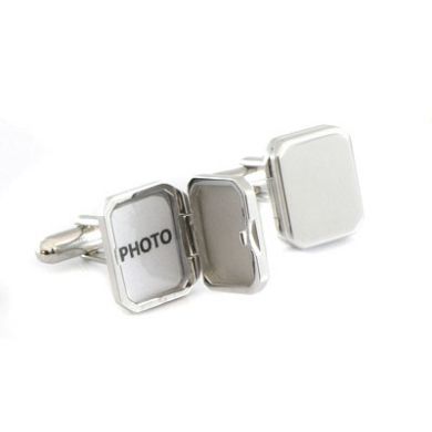 Engravable Sterling Silver Locket Cufflinks