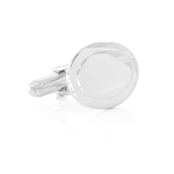 Oval Engravable Silver Cufflinks Cufflinks Depot