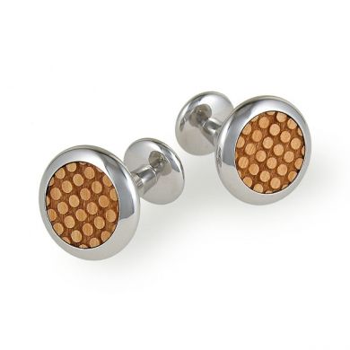 Round Dot Wood Cufflinks