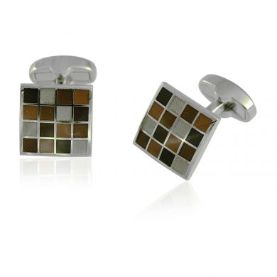 Pumpkin Spice Checkered Cufflinks