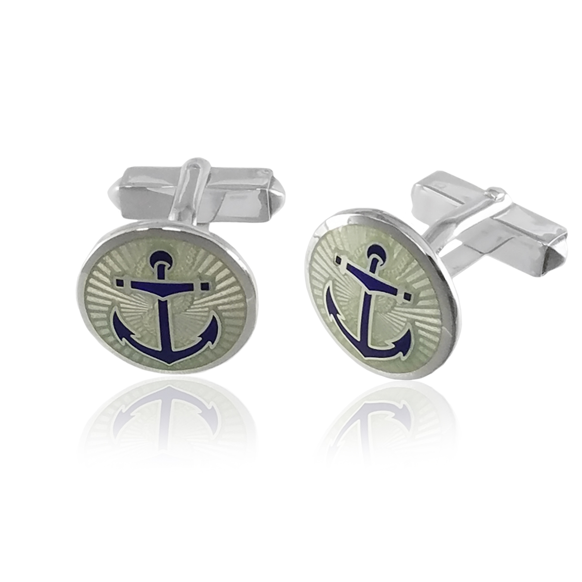 Sterling Silver Anchor Cuff Links