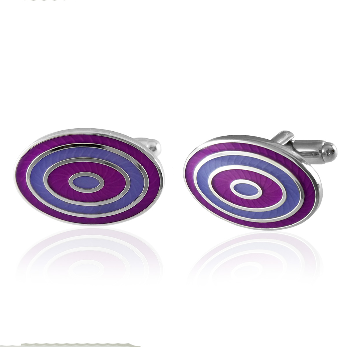 Purple with Lilac Oval Cufflinks Cufflinks Depot