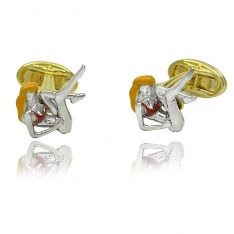 Silver Pin Up Girl Cufflinks