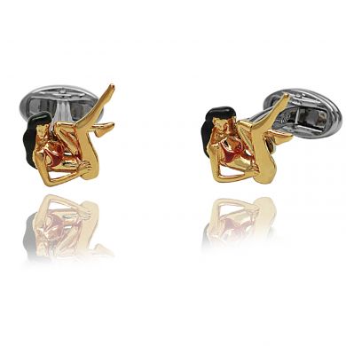 Rose Gold Pin Up Girl Cufflinks