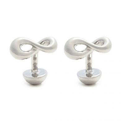 Rhodium Plated Infinity Cufflinks