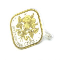 Hibiscus Coin Cufflinks (Bahamas)