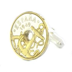 Anchor and Wheel Coin Cufflinks (Spain)
