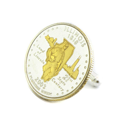 Illinois State Quarter Cufflinks