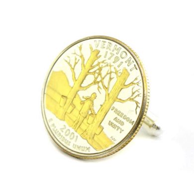 Vermont State Quarter Cufflinks