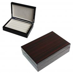 Ebony 16 Pair Cufflinks Case