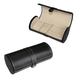 2 Watch And Cufflink Leather Travel Case