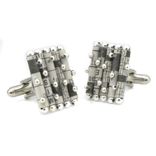 Sterling Crossword Puzzle Cufflinks