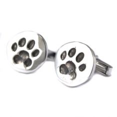 Sterling Paw Print Cufflinks