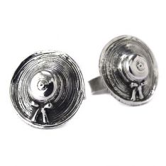Sterling Straw Hat Cufflinks