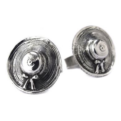 Sterling Straw Hat Cufflinks