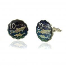 Bahama 10 Cent Fish Coin Cufflinks