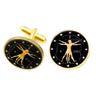 Da Vinci Euro Coin Cufflinks