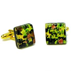 Poison Ivy Murano Glass Cufflinks