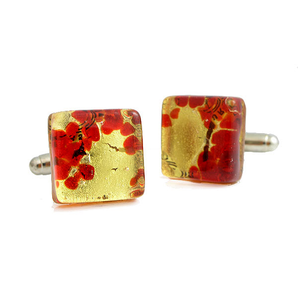 Sanque E Oro Murano Glass Cufflinks