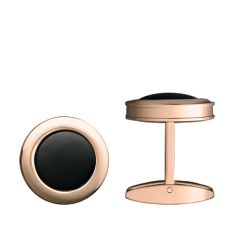 Round Rose Gold & Onyx Cufflinks