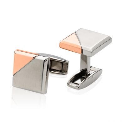 Colibri Jewelry Equinox Polished Stainless Steel Rose Gold-Finished Corner Money Clip 