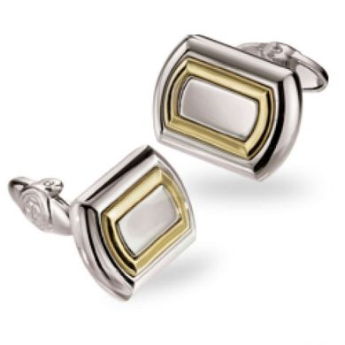 Two Toned Curved Cufflinks