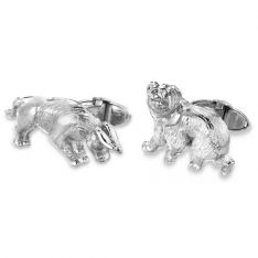 Select Gifts Cuff Links Stockmarket Cufflinks~Financial~Bull /& Bear Engraved Personalised Box