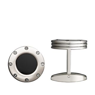 Steel Onyx Screw-Down Cufflinks